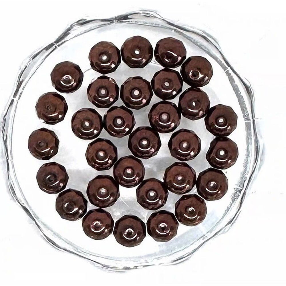 30pcs Beads for Jewelry #21683 Copper Glass Rondelle Beads -2 sets left